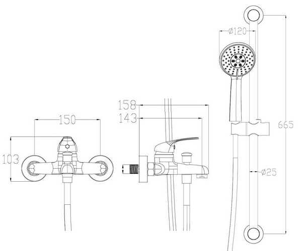 смеситель для ванны WONZON & WOGHAND WW-4560